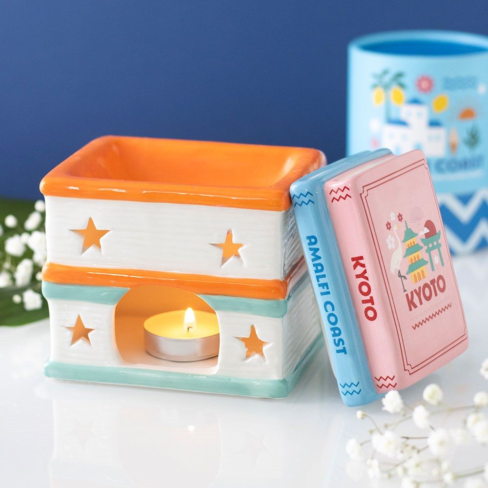 Something Different - Travel Book Stack and Wax Warmer Brûleur fioul - Multicolore